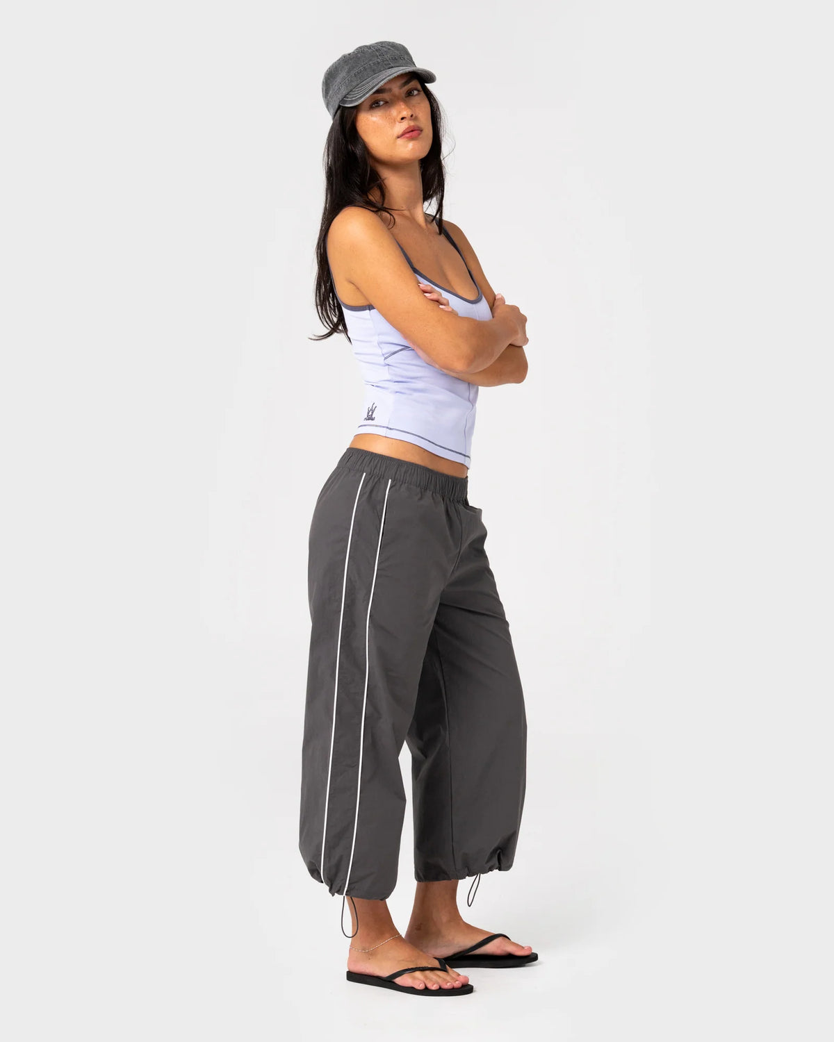 Rusty Played Low Rise Capri Track Pant - Carbon