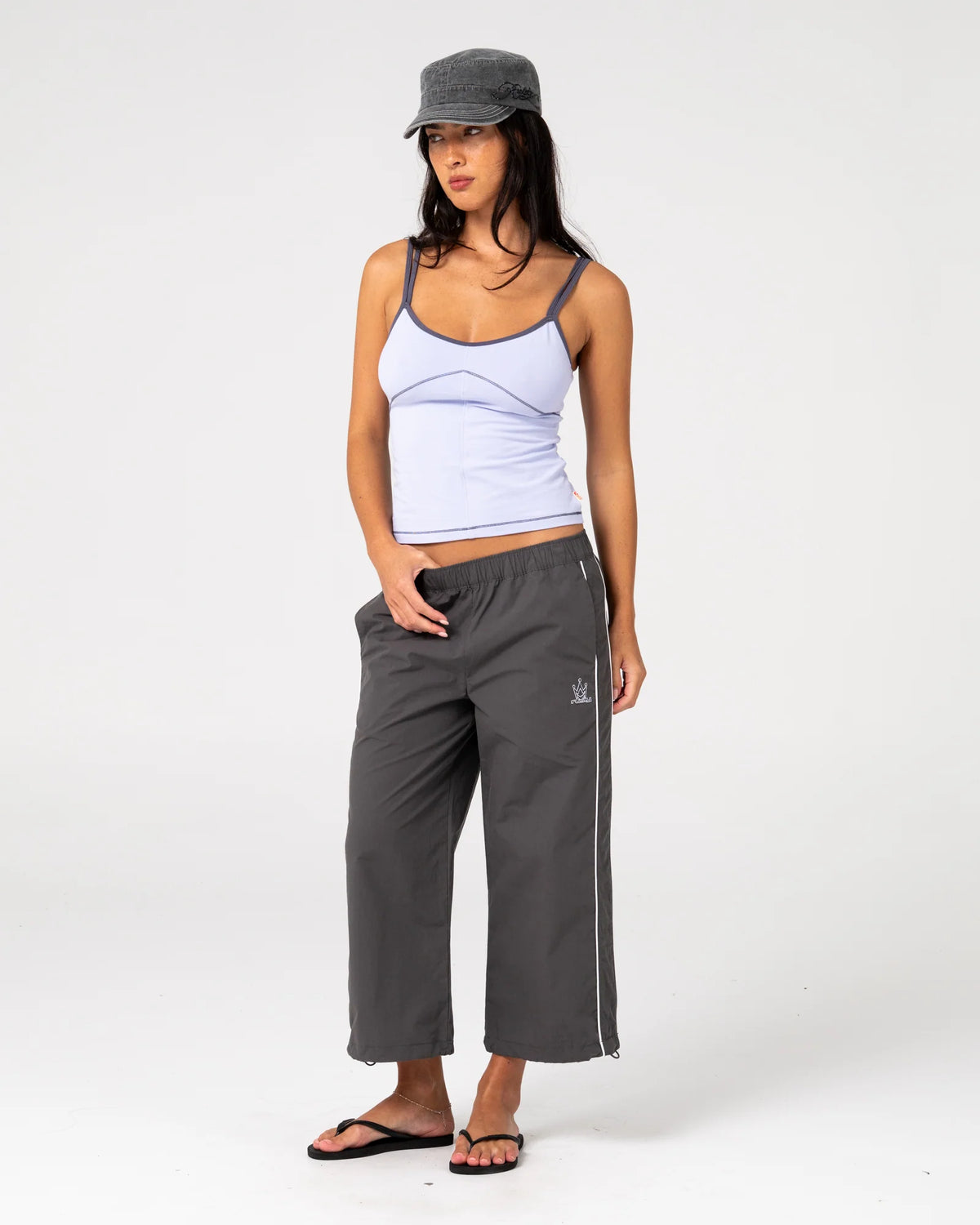 Rusty Played Low Rise Capri Track Pant - Carbon