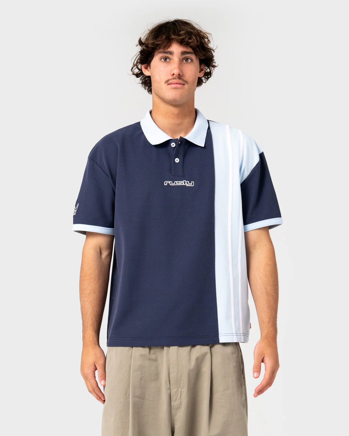 Rusty Prestige Short Sleeve Polo - Navy Blue