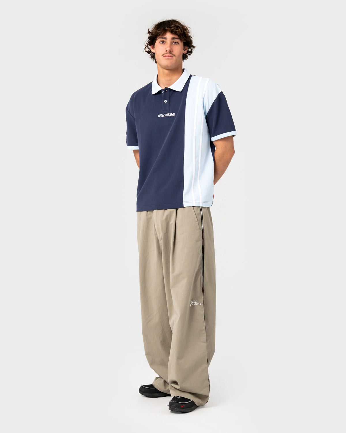 Rusty Prestige Short Sleeve Polo - Navy Blue