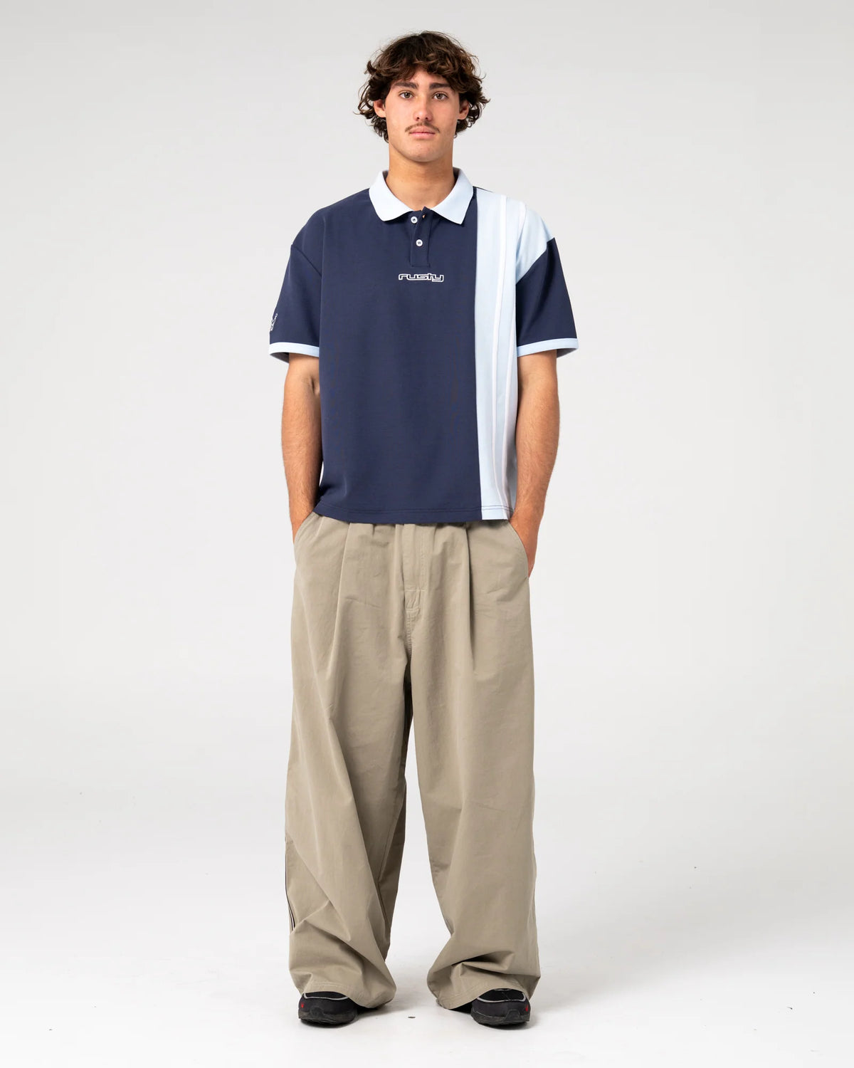 Rusty Prestige Short Sleeve Polo - Navy Blue