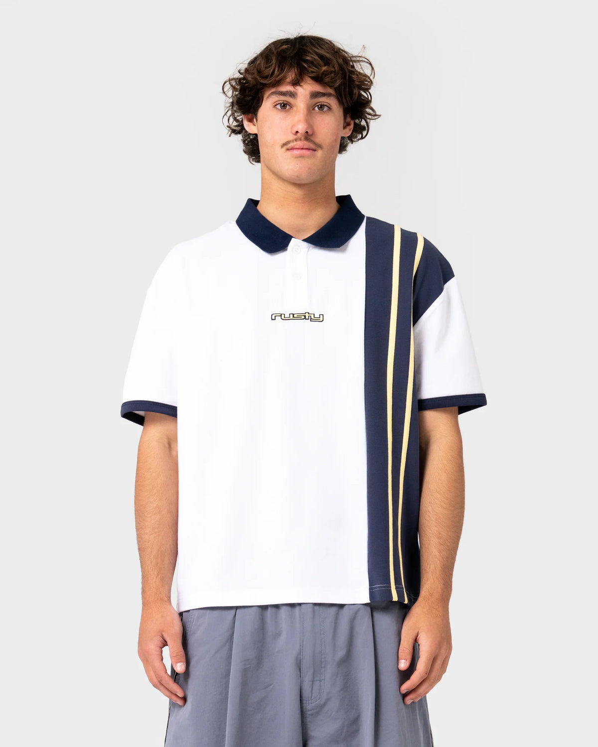 Rusty Prestige Short Sleeve Polo - White
