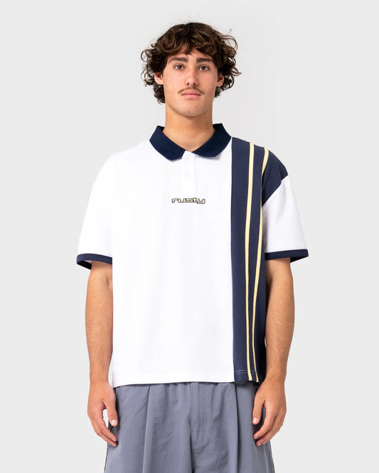 Rusty Prestige Short Sleeve Polo - White