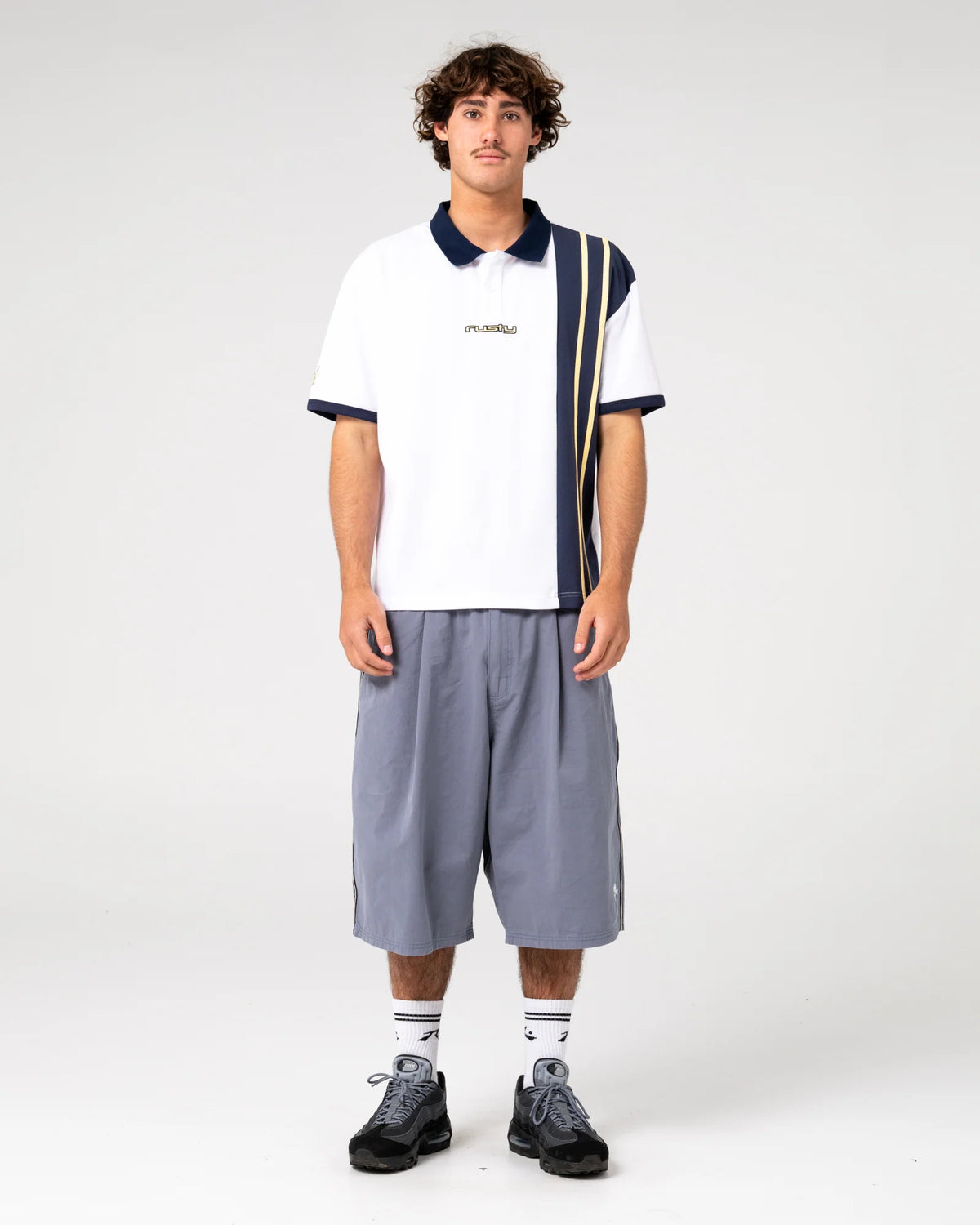 Rusty Prestige Short Sleeve Polo - White