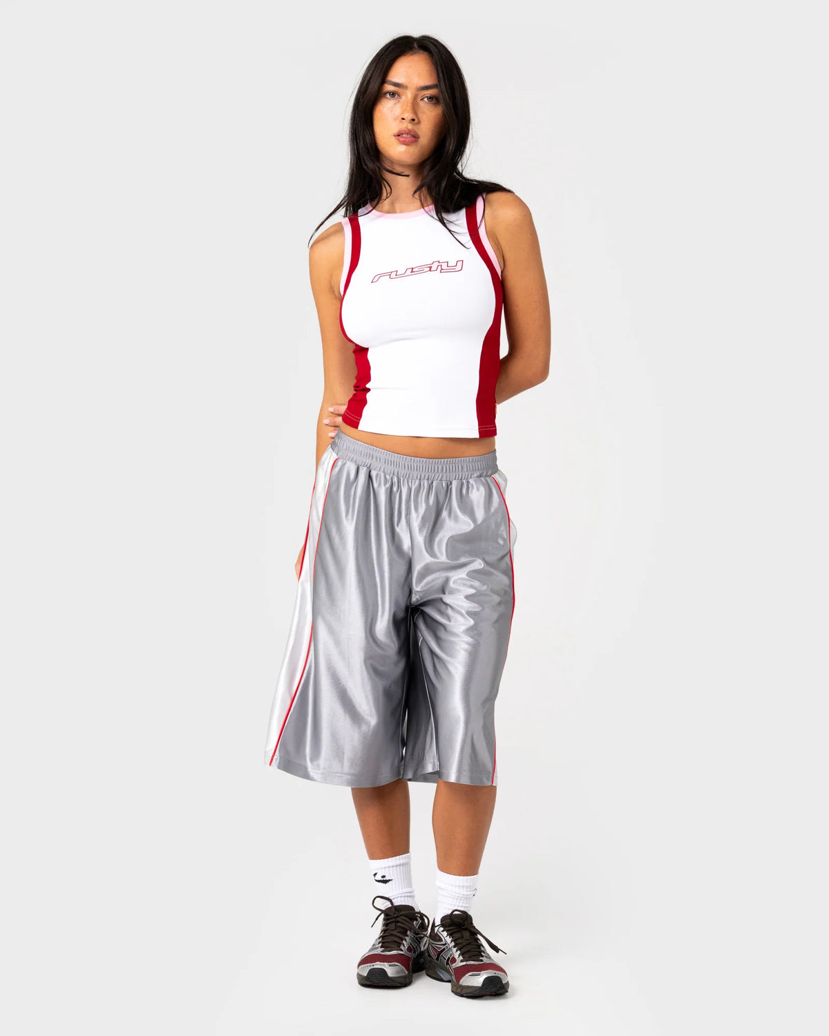 Rusty Messi Contrast Tank - White