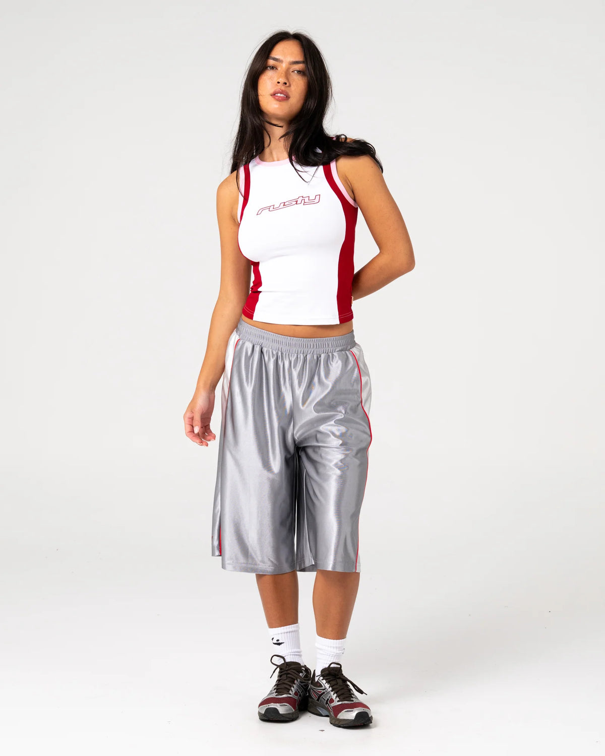 Rusty Messi Contrast Tank - White