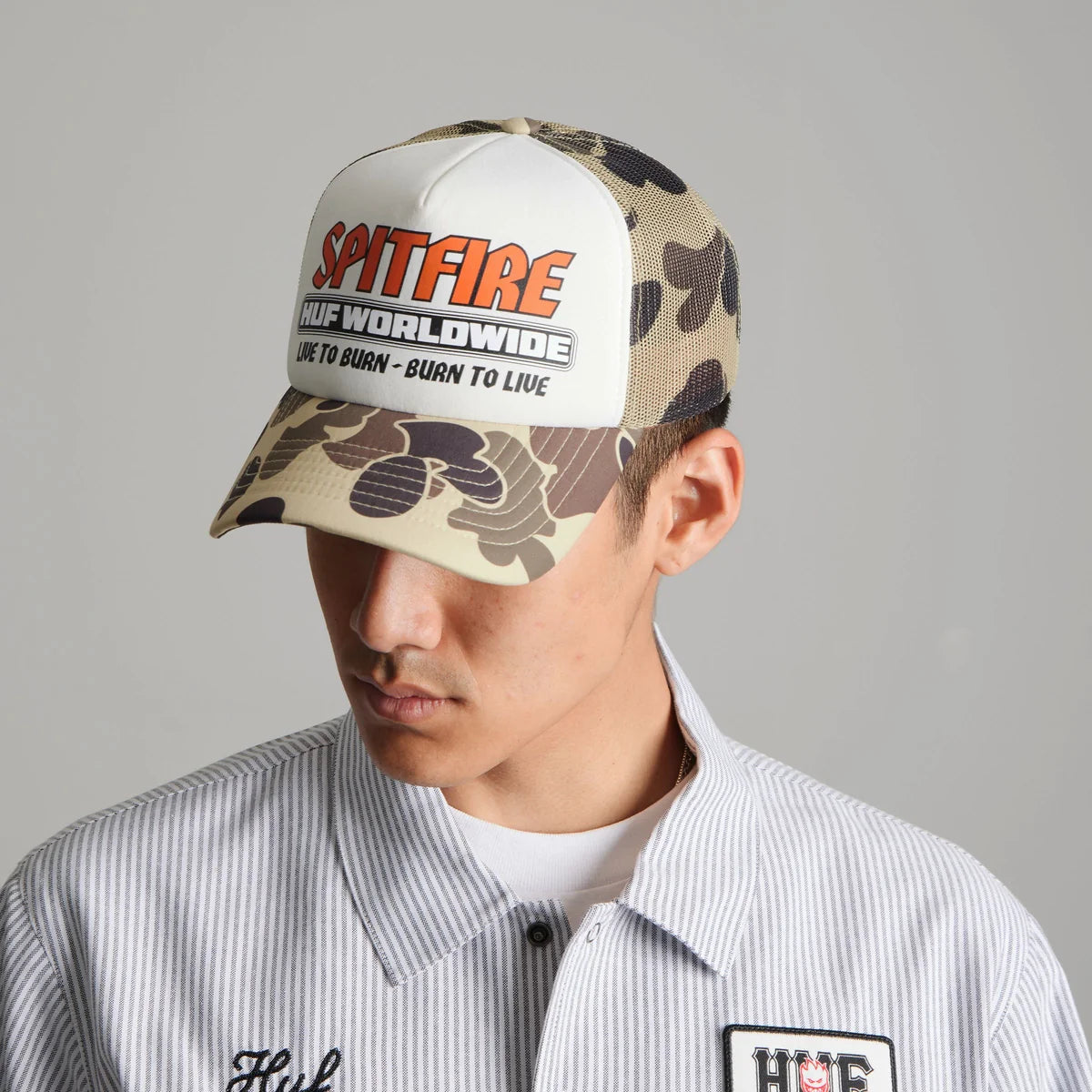 HUF x Spitfire Burn Forever Trucker - Camo