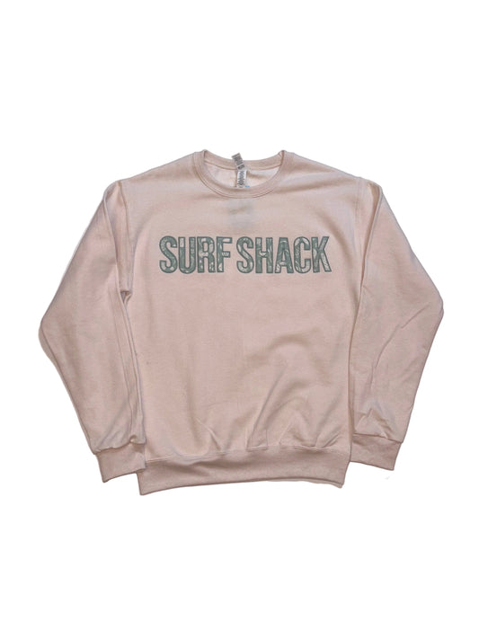 Surf Shack Custom Embroidered Crew Neck - Green Shells / Cream