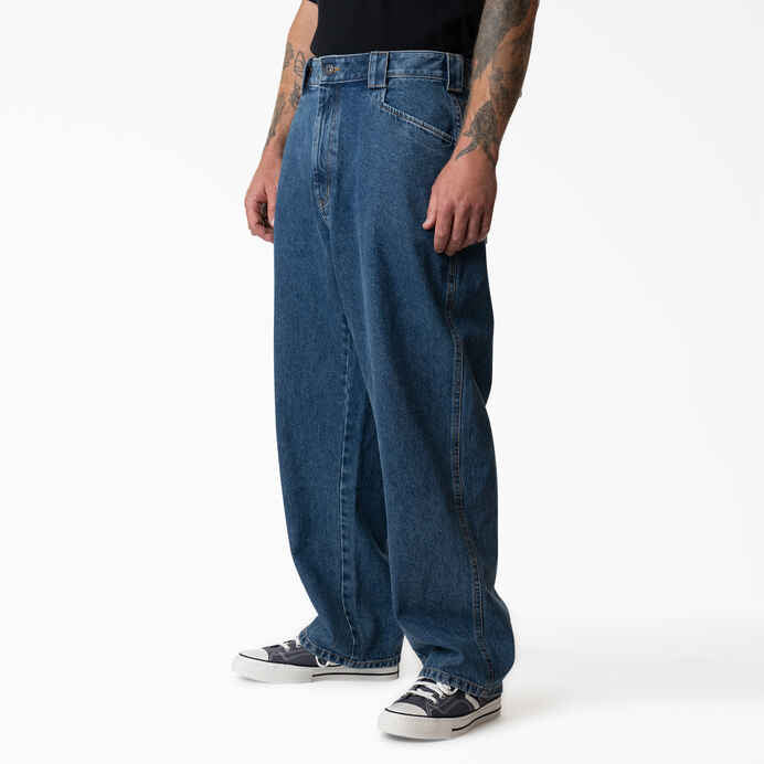 Dickies Skateboarding Mike Anderson Loose Fit Stonewash Denim Jean - Indigo Blue