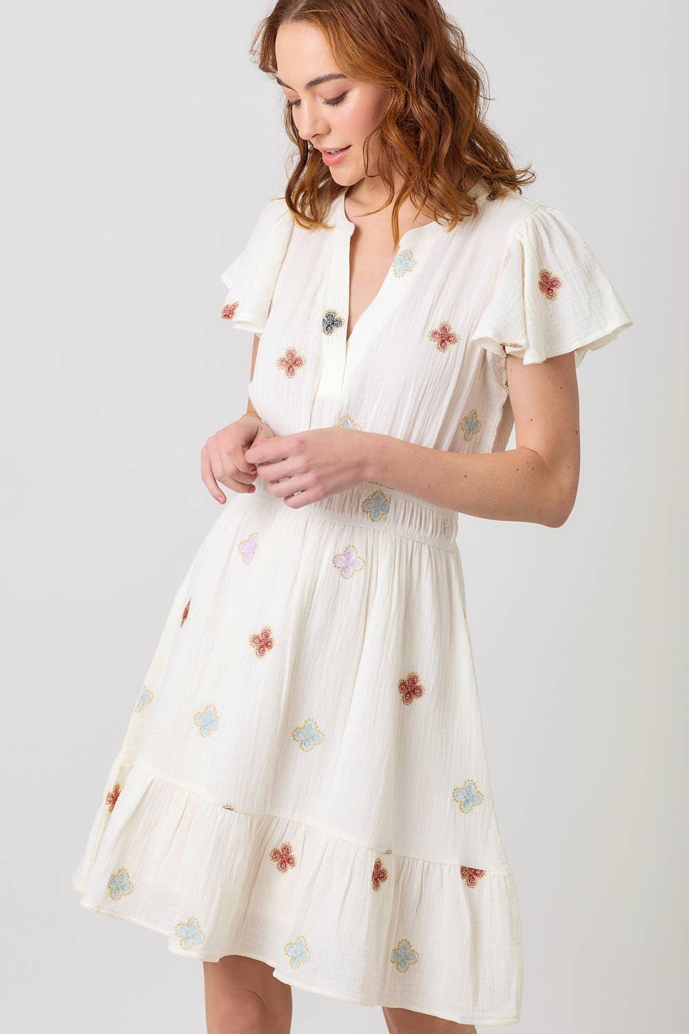 Embroidery Double Gauze Dress