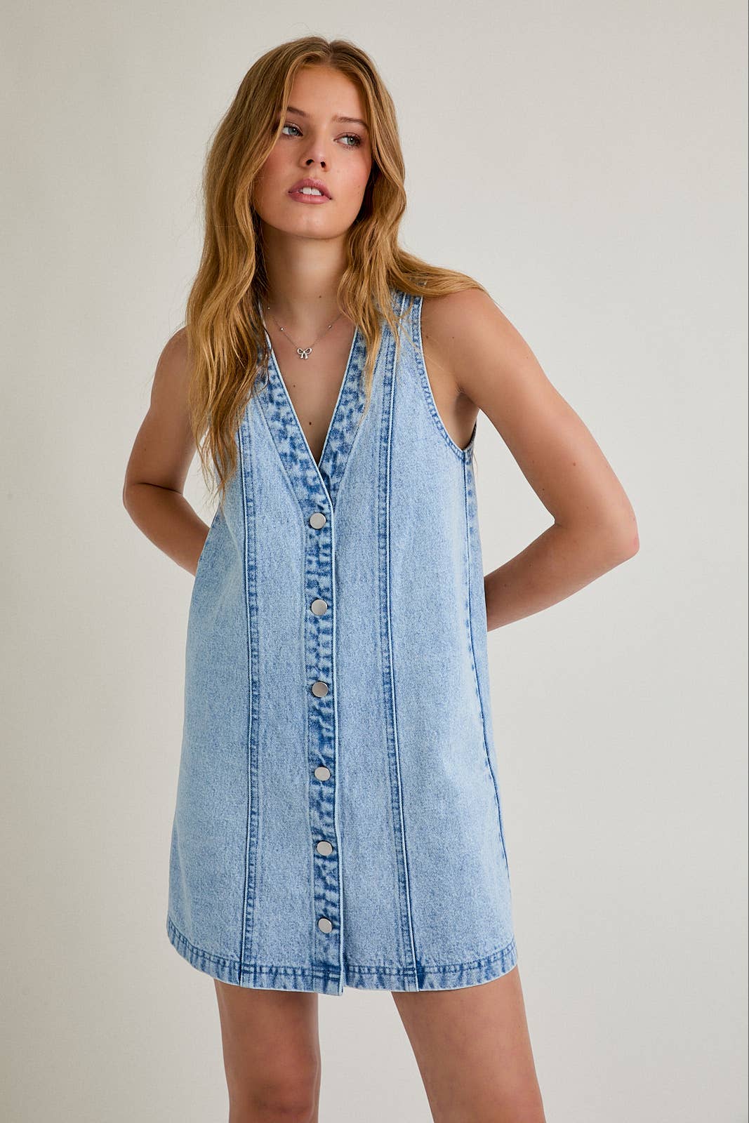 Sleeveless Denim Mini Dress