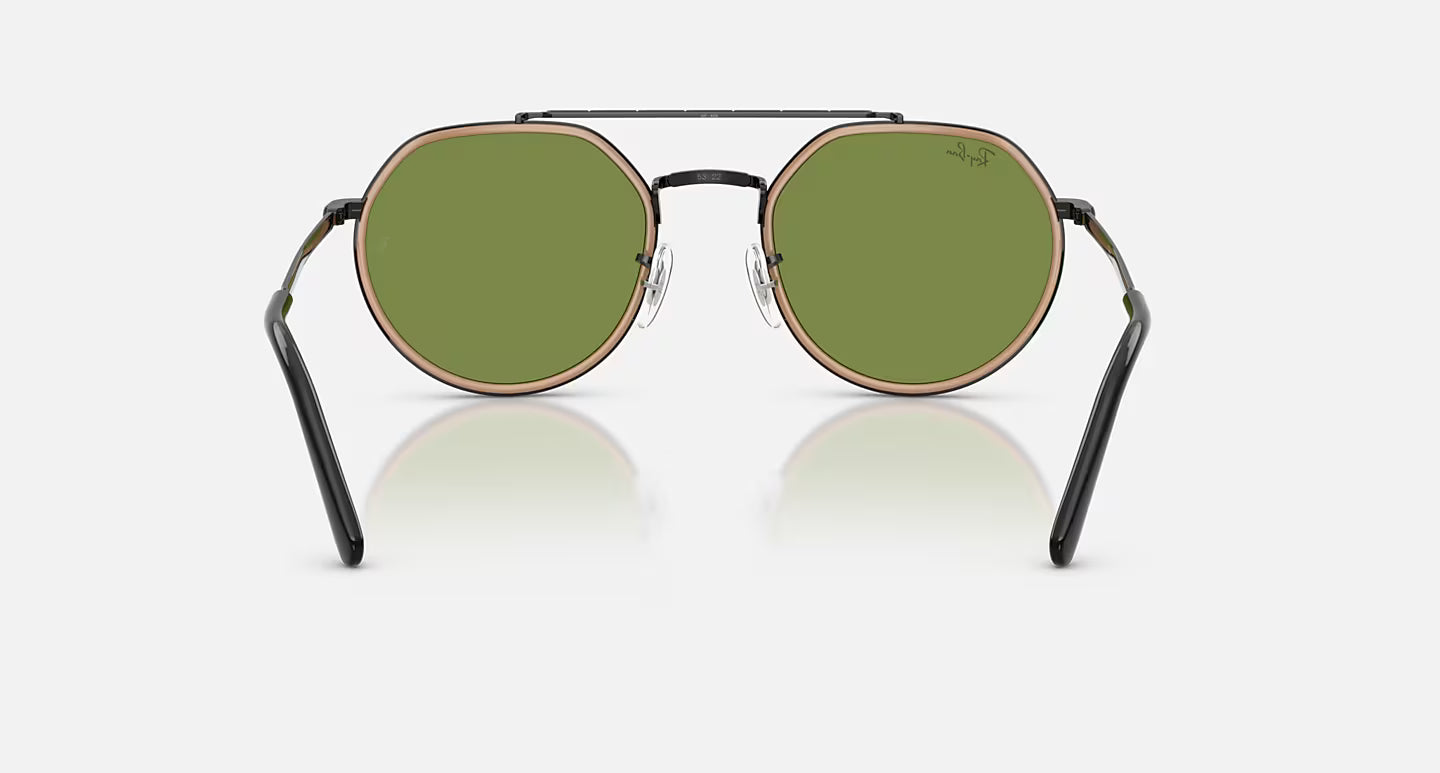 RB3765 Polished Black w/ Green Lens