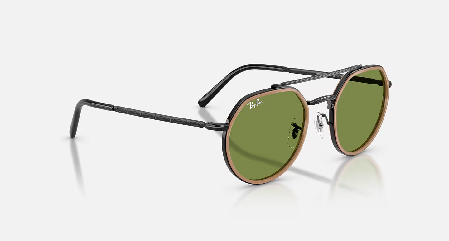 RB3765 Polished Black w/ Green Lens