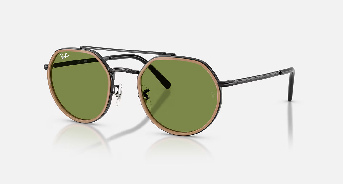 RB3765 Polished Black w/ Green Lens