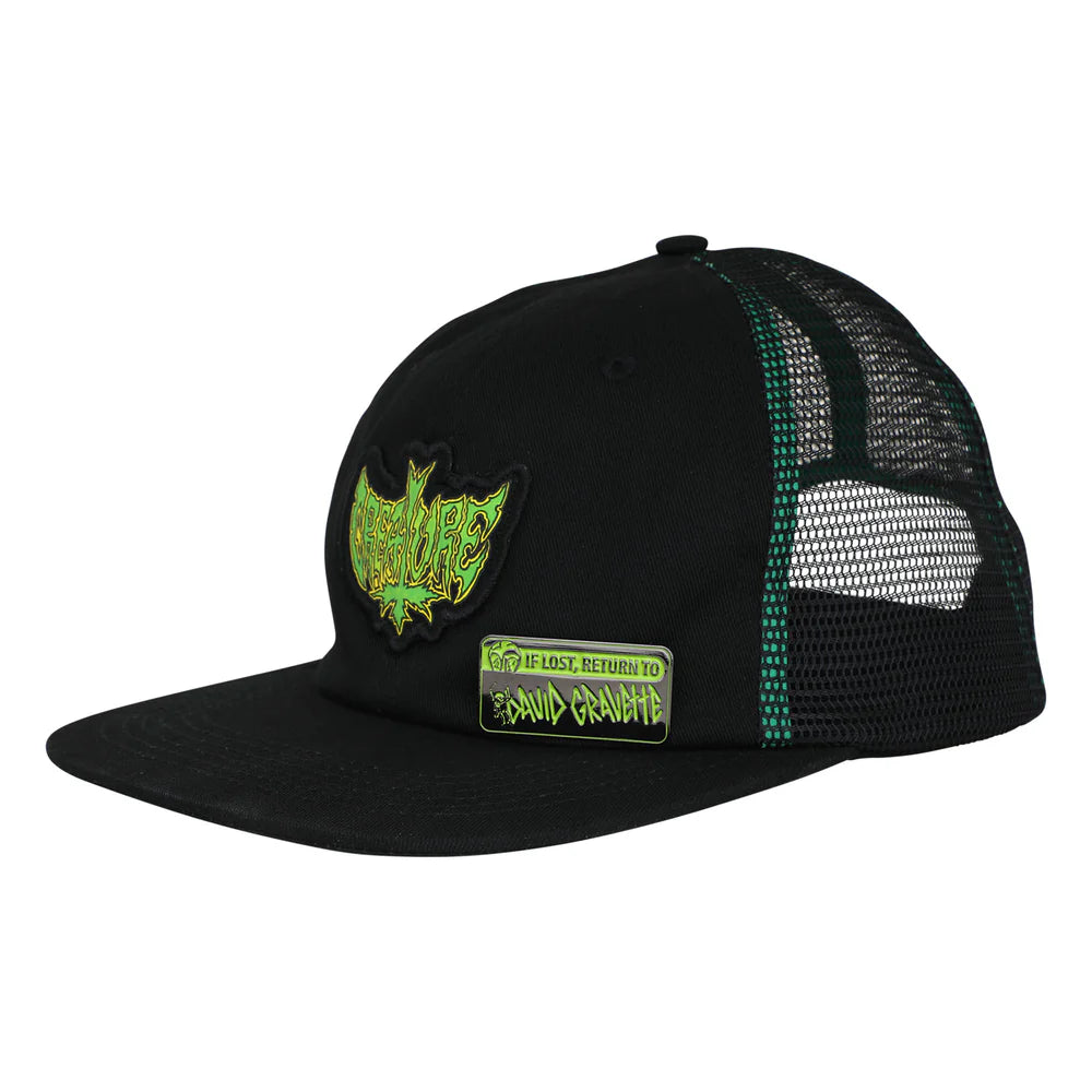 Creature Gravette Hippie Skull SnapBack Hat - Black