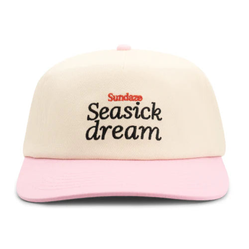 NEW Seasick Dream Pink and Creme Cotton 5 Split Panel Hat