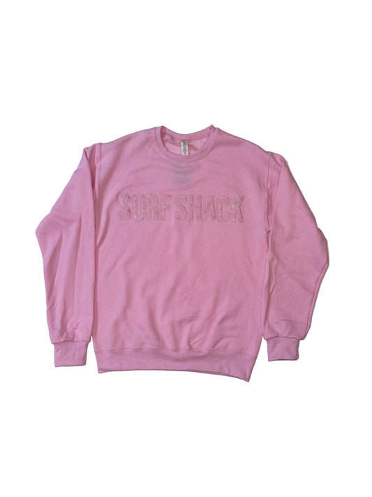 Surf Shack Custom Embroidered Crew Neck - Rose/Pink