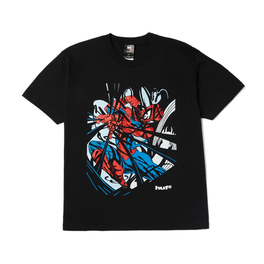 HUF x Spider-Man Entangled Washed Tee - Washed Black
