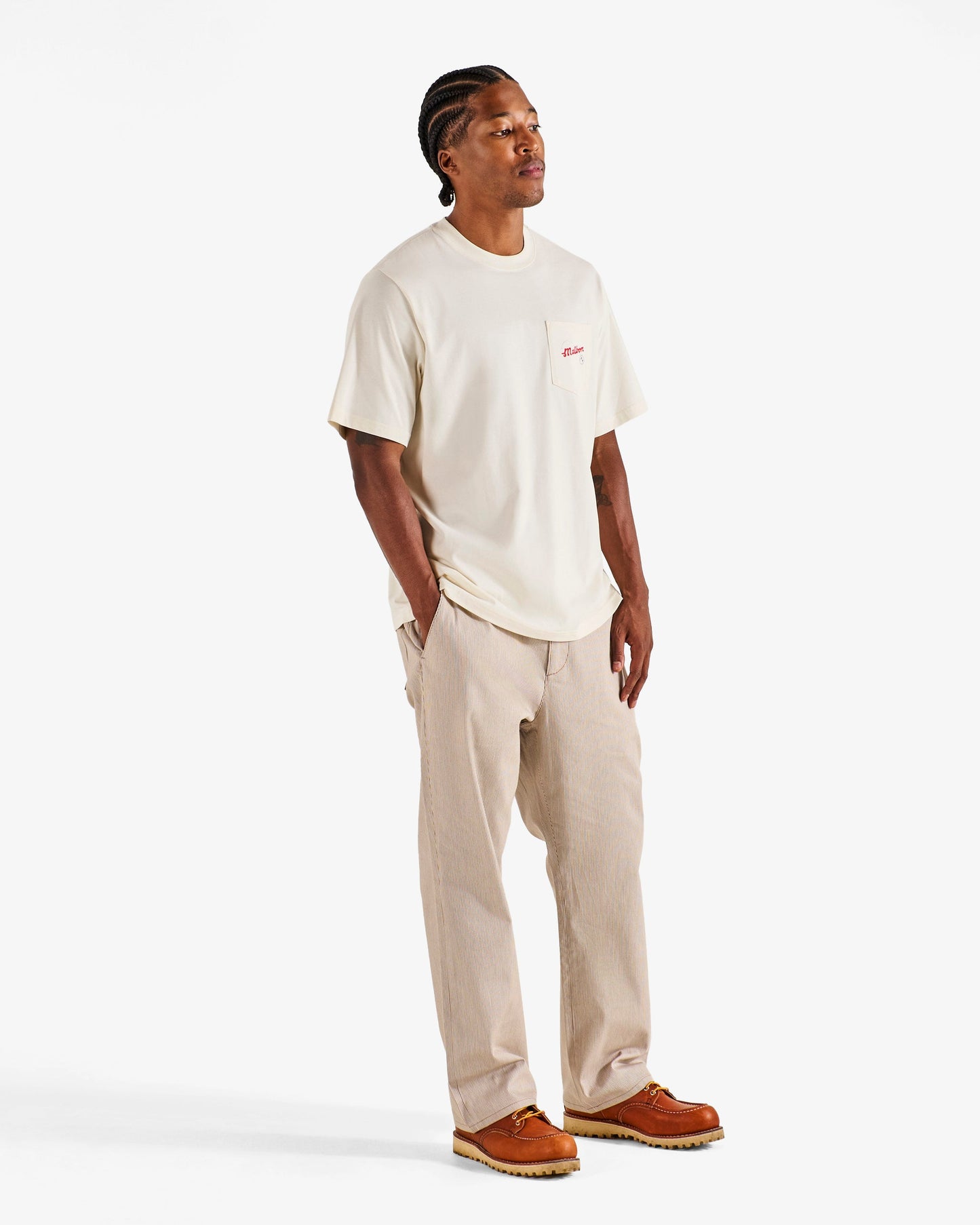 Malbon Vista Demand Pocket Tee - Ivory