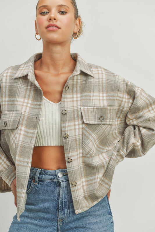 Plaid Cropped Shacket