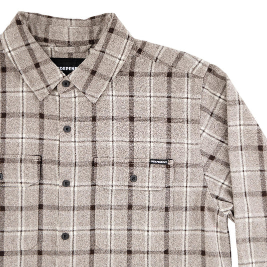 Independent Belmont L/S Flannel Button Down Top - Concrete