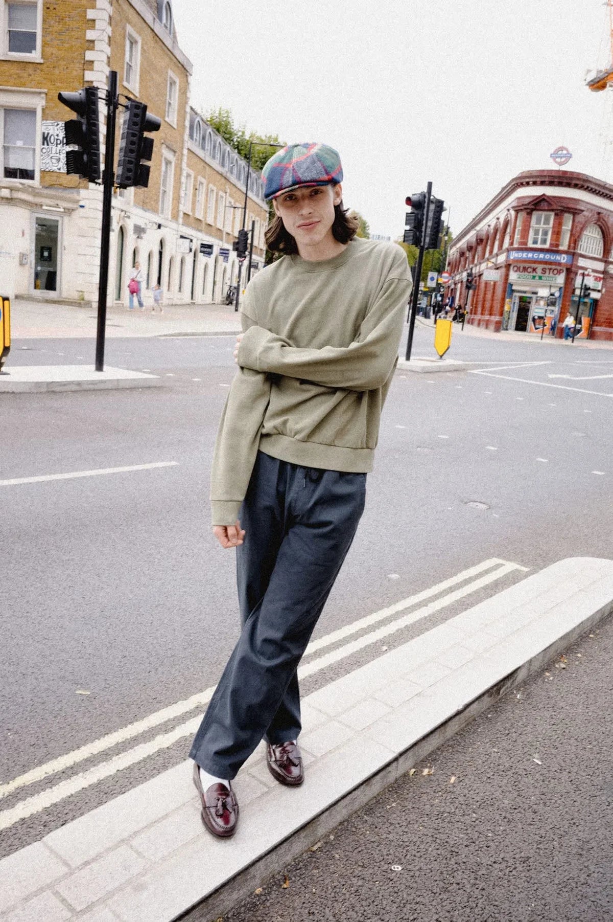 Brixton Baseline Crewneck - Olive Surplus Vintage Wash