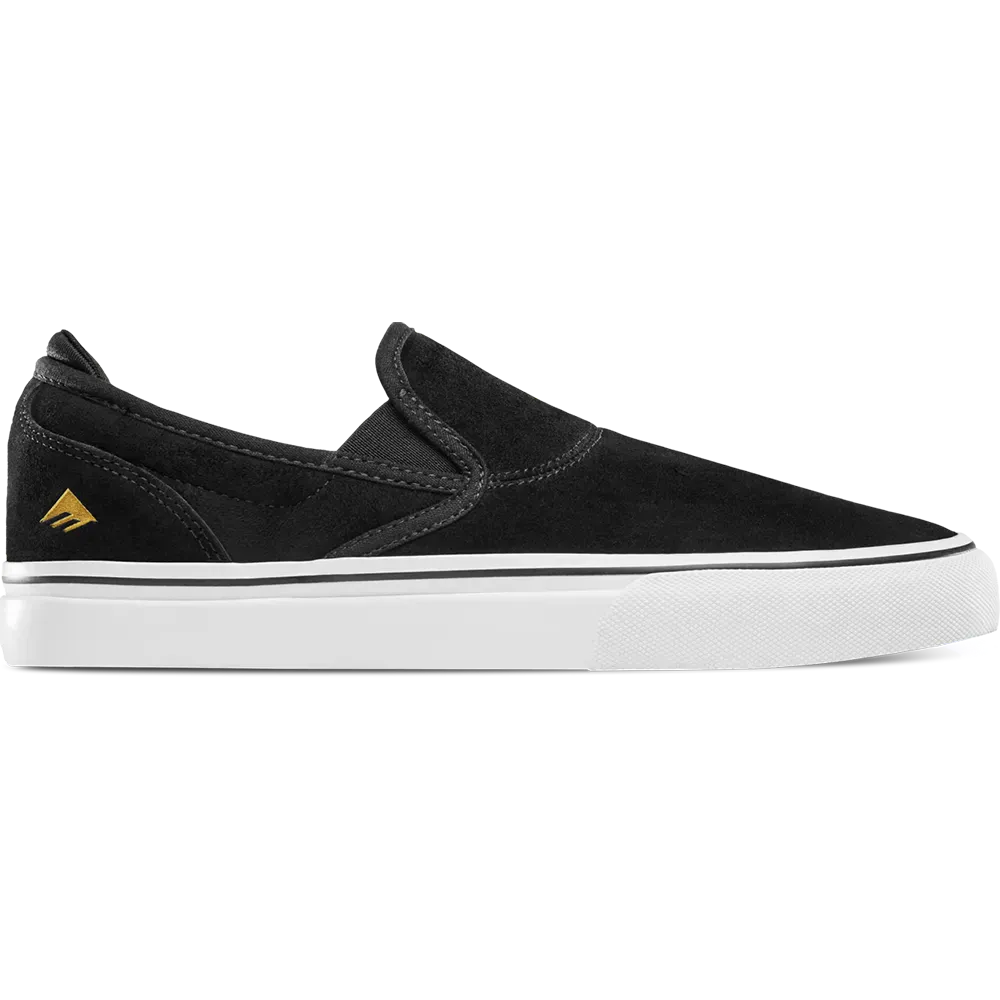 Emerica Wino G6 Slip On - Black / White w/ Gold