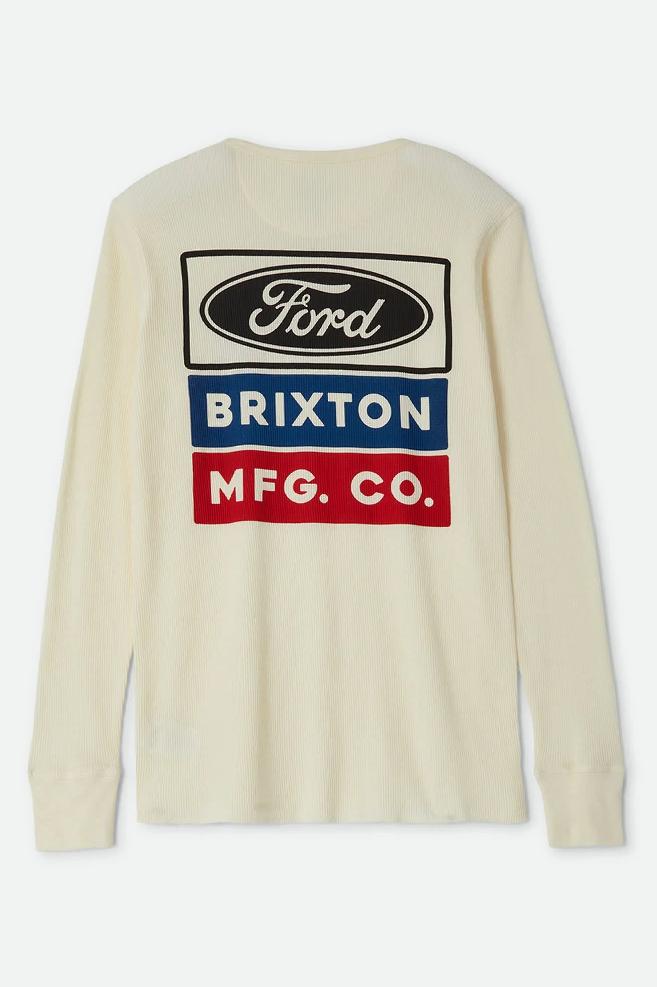 Brixton x Ford Service Dept. L/S Waffle Knit - Wimbledon White