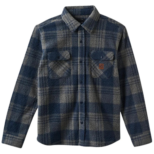 Brixton Bowery Arctic Stretch Fleece - Washed Navy/Beige Plaid