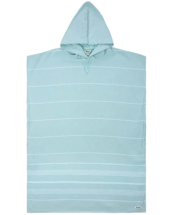 Sand Cloud Border Classic Stripe Hooded Poncho - Seaglass