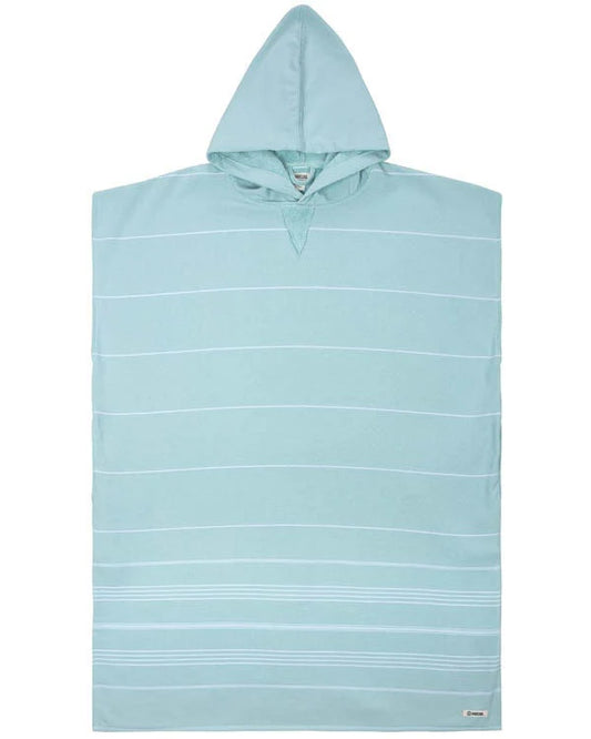 Sand Cloud Border Classic Stripe Hooded Poncho - Seaglass