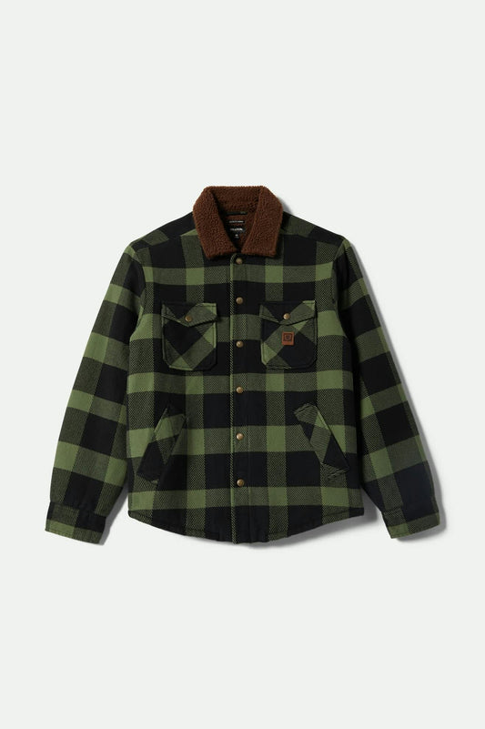Brixton Durham Sherpa Lined Flannel Jacket - Wild Green