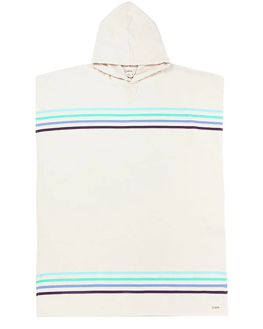 Sand Cloud Border Classic Stripe Hooded Poncho - Aqua
