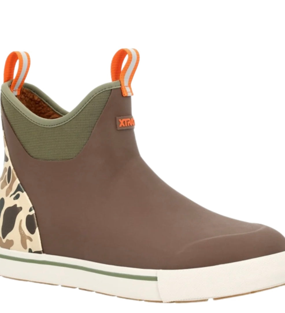 Xtratuf Men's Outdoor Fleece 6” Ankle Deck Boot - Brown / Duck Camo
