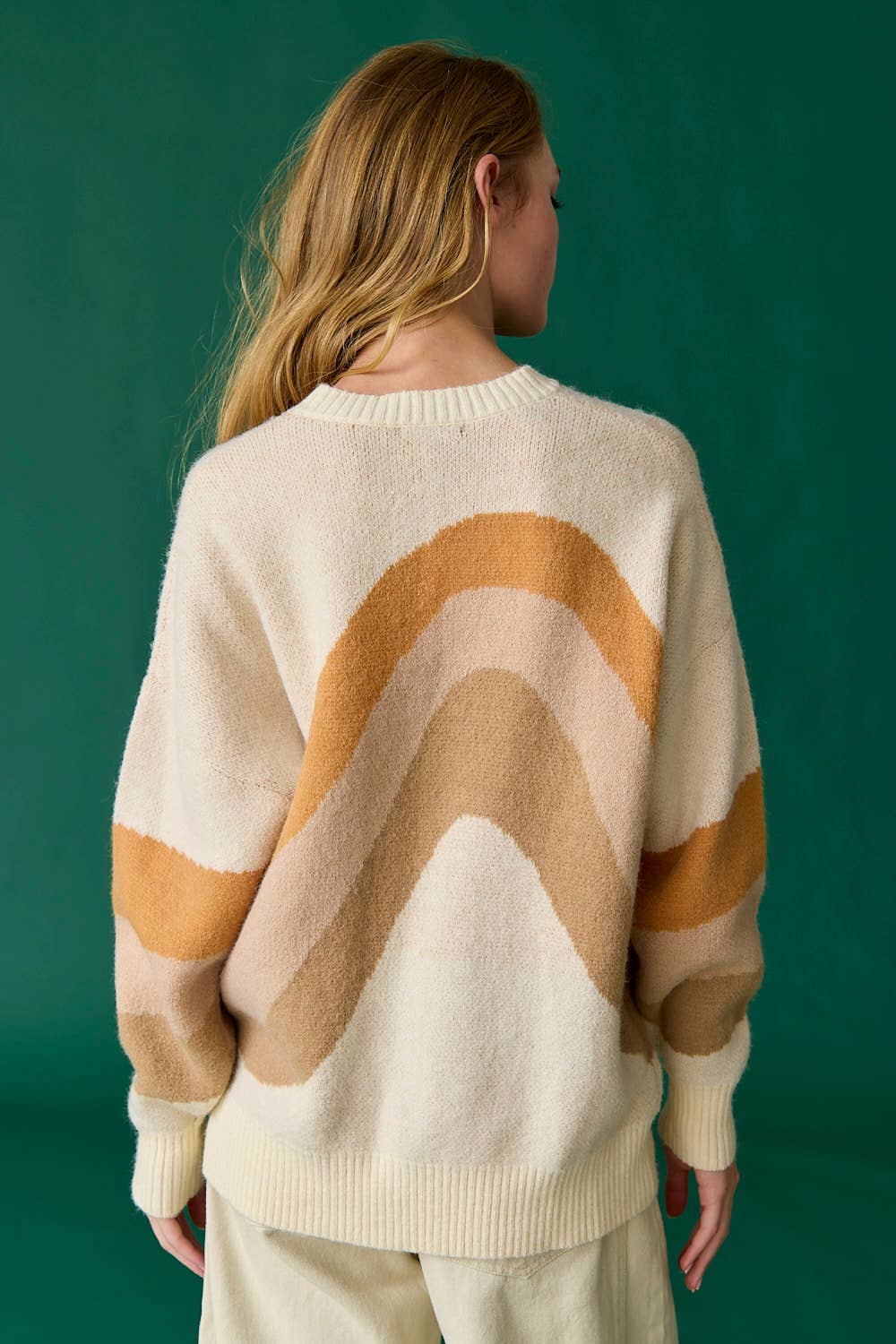 Oversized Tunic Sweather - Wave Knit