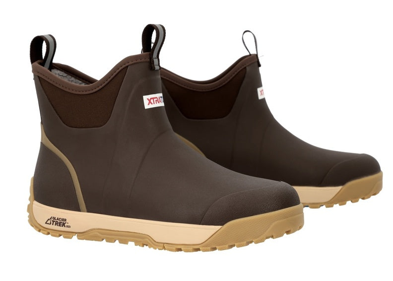 Xtratuf Men’s Glacier Trek Pro Ice Fleece Lined Ankle Deck Boot - Brown