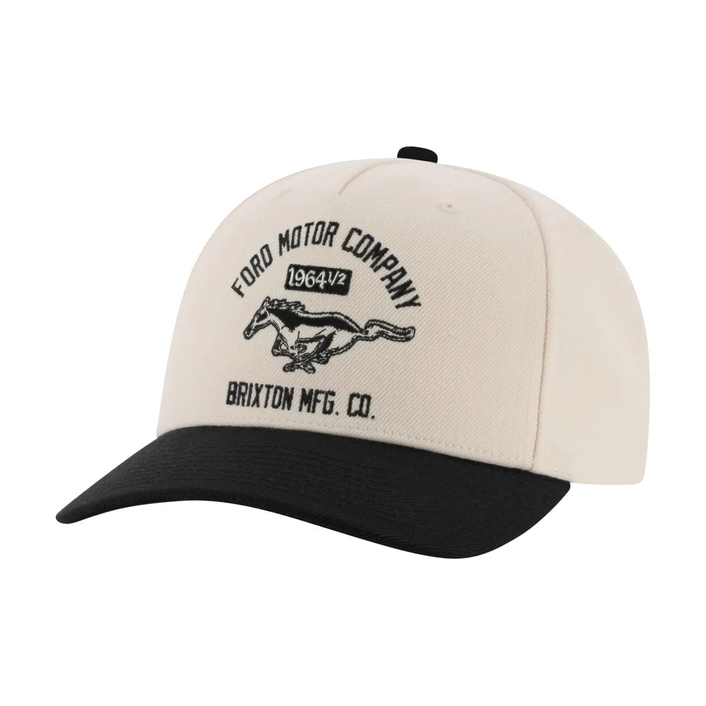 Brixton x Ford Mustang SnapBack Hat - Wimbledon White/Burnt Rubber