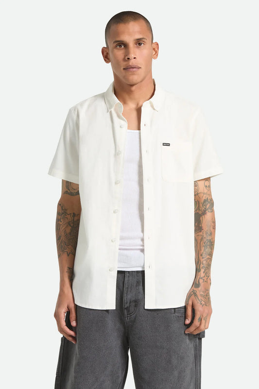 Brixton Sanford Oxford S/S Shirt - Off-White