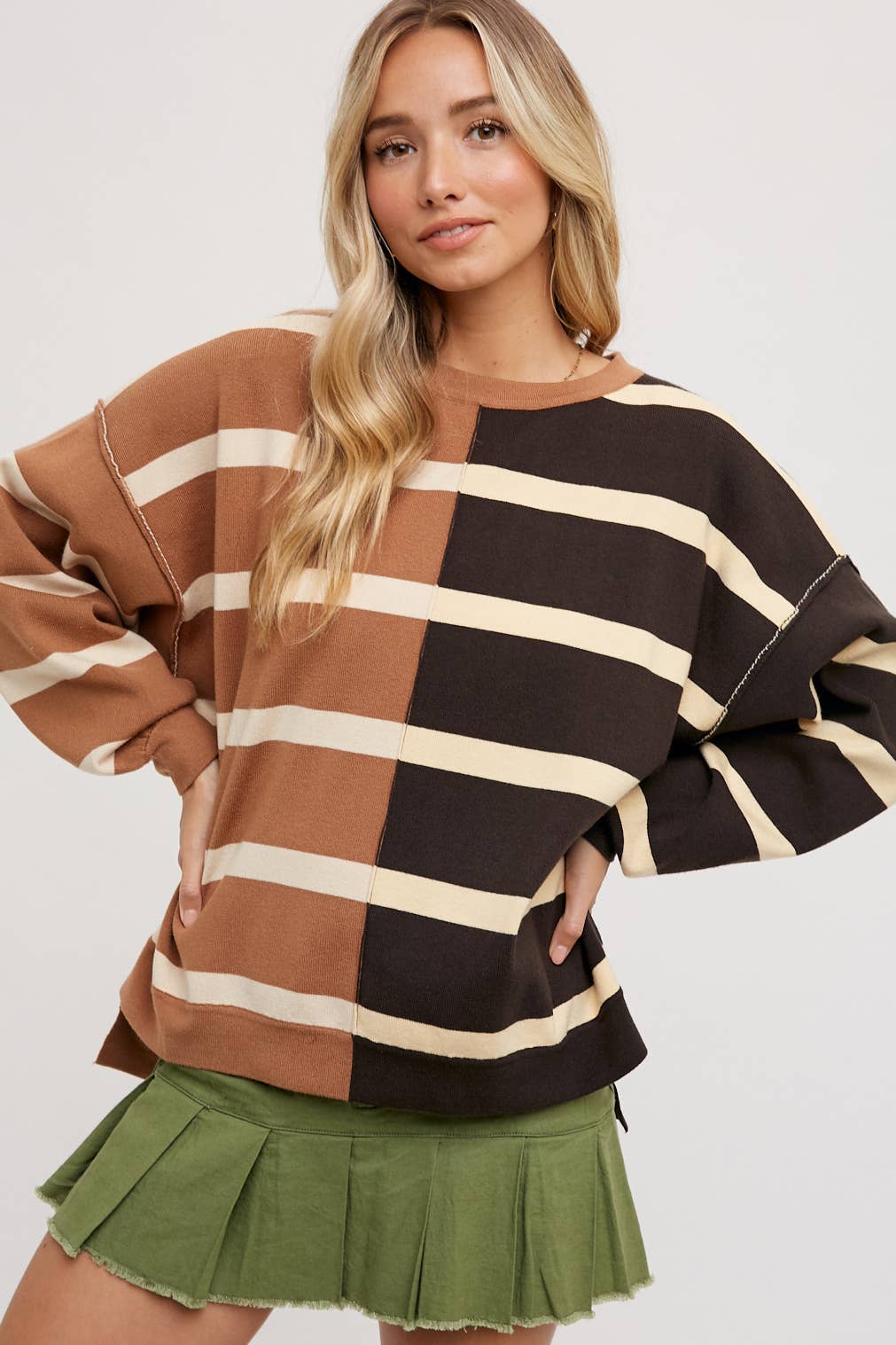 Striped Color Block Shirt