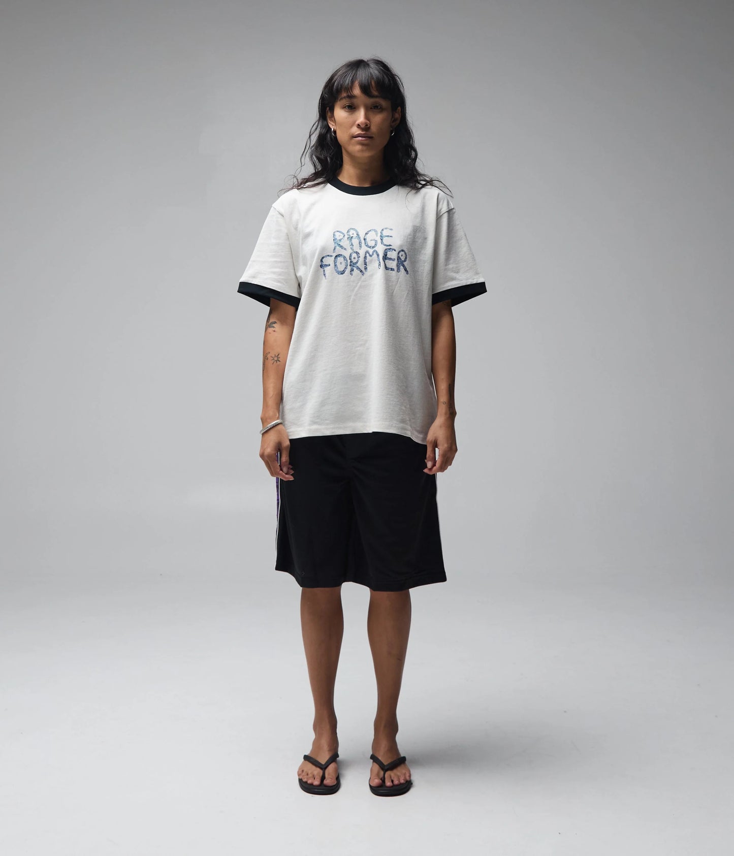 Former x Rage Tin Ringer Shrunken Tee - Bone/Black
