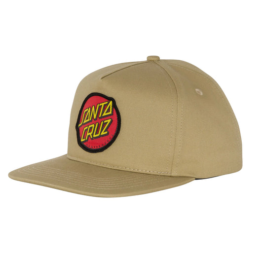 Santa Cruz Classic Dot Snapback Mid Profile Hat - Tan