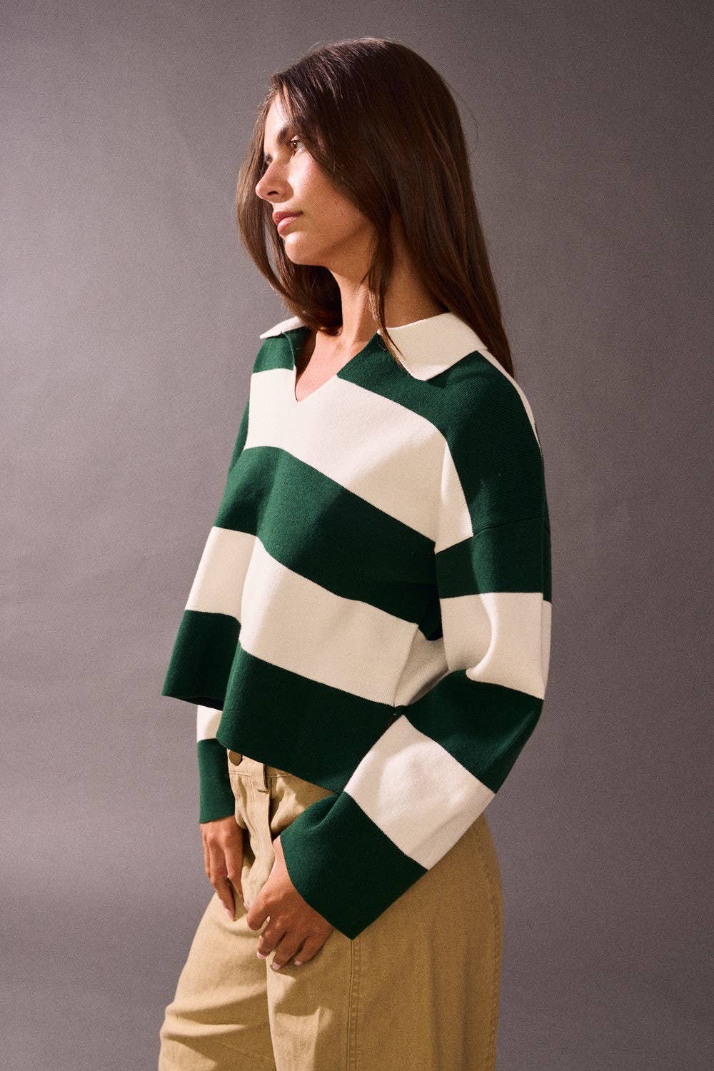 Striped Rugby Knit Top