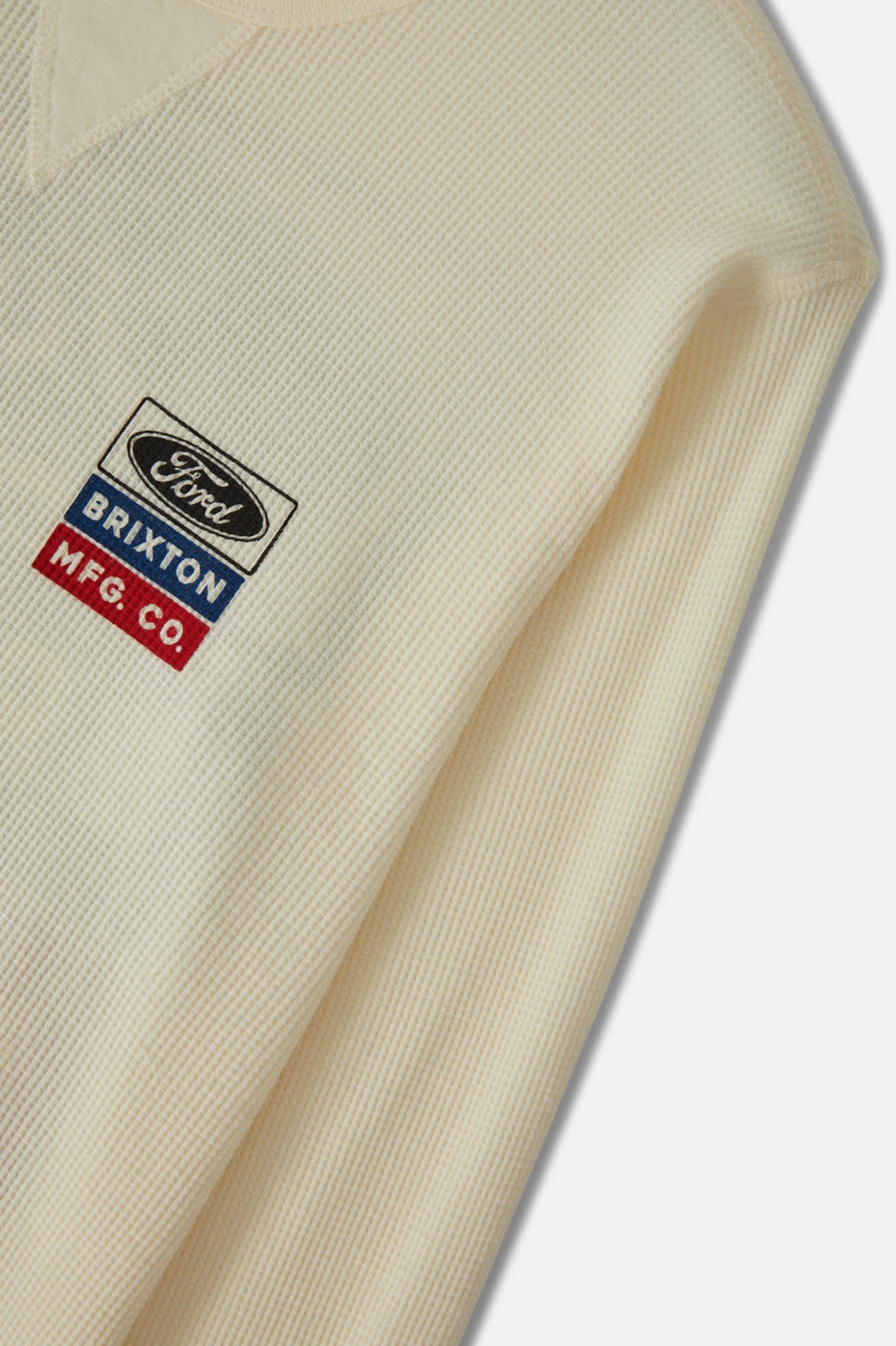 Brixton x Ford Service Dept. L/S Waffle Knit - Wimbledon White