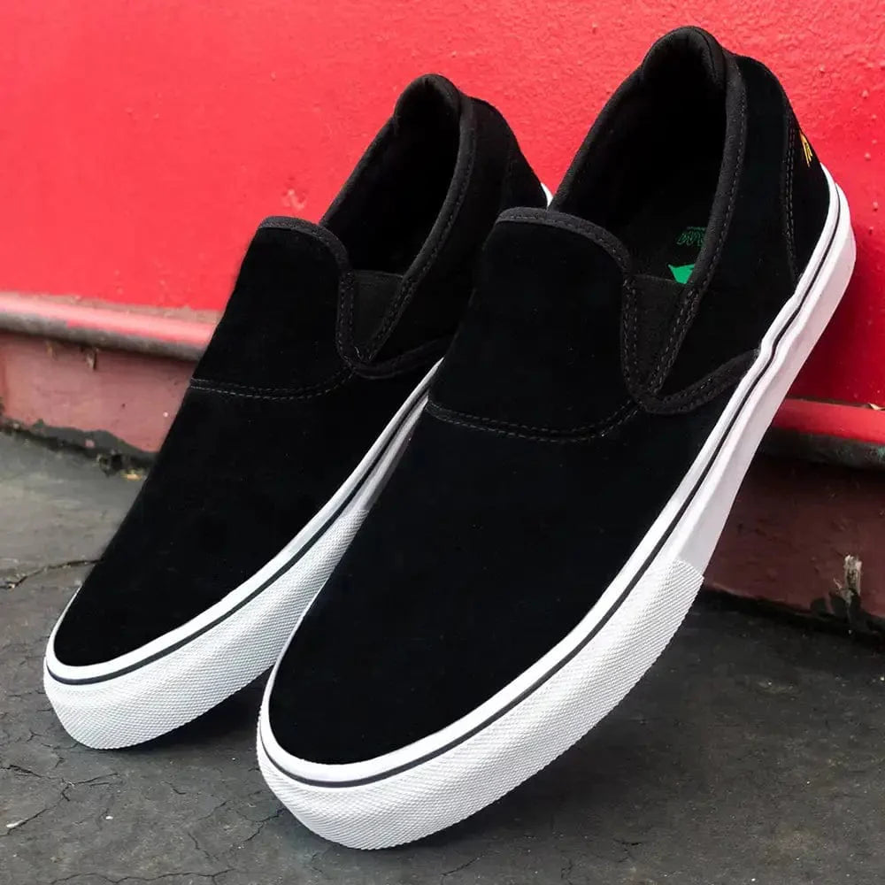Emerica Wino G6 Slip On - Black / White w/ Gold