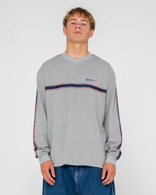 Rusty V-Money L/S Tee - Grey Marle