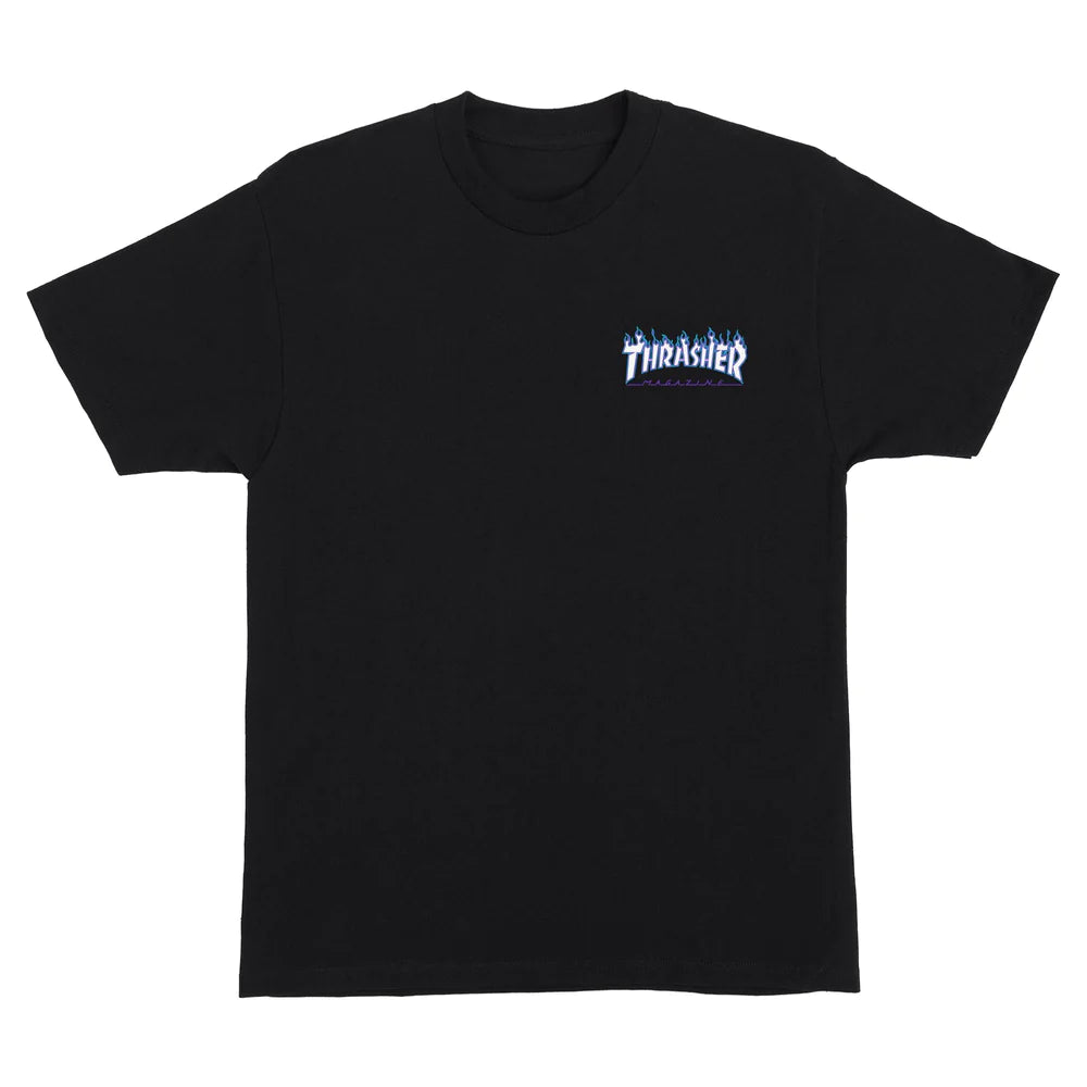 Thrasher t deals shirt blue flames