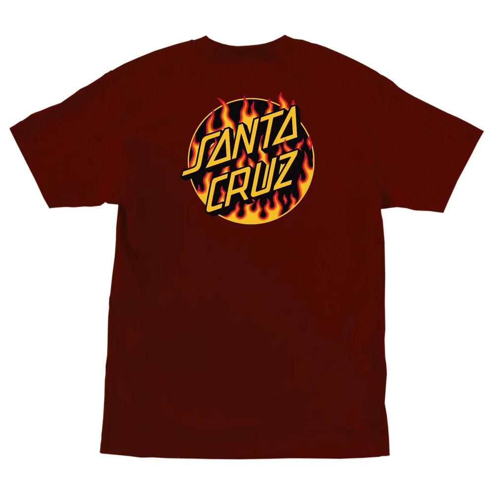 Santa Cruz Thrasher Flame Dot Tee - Burgundy
