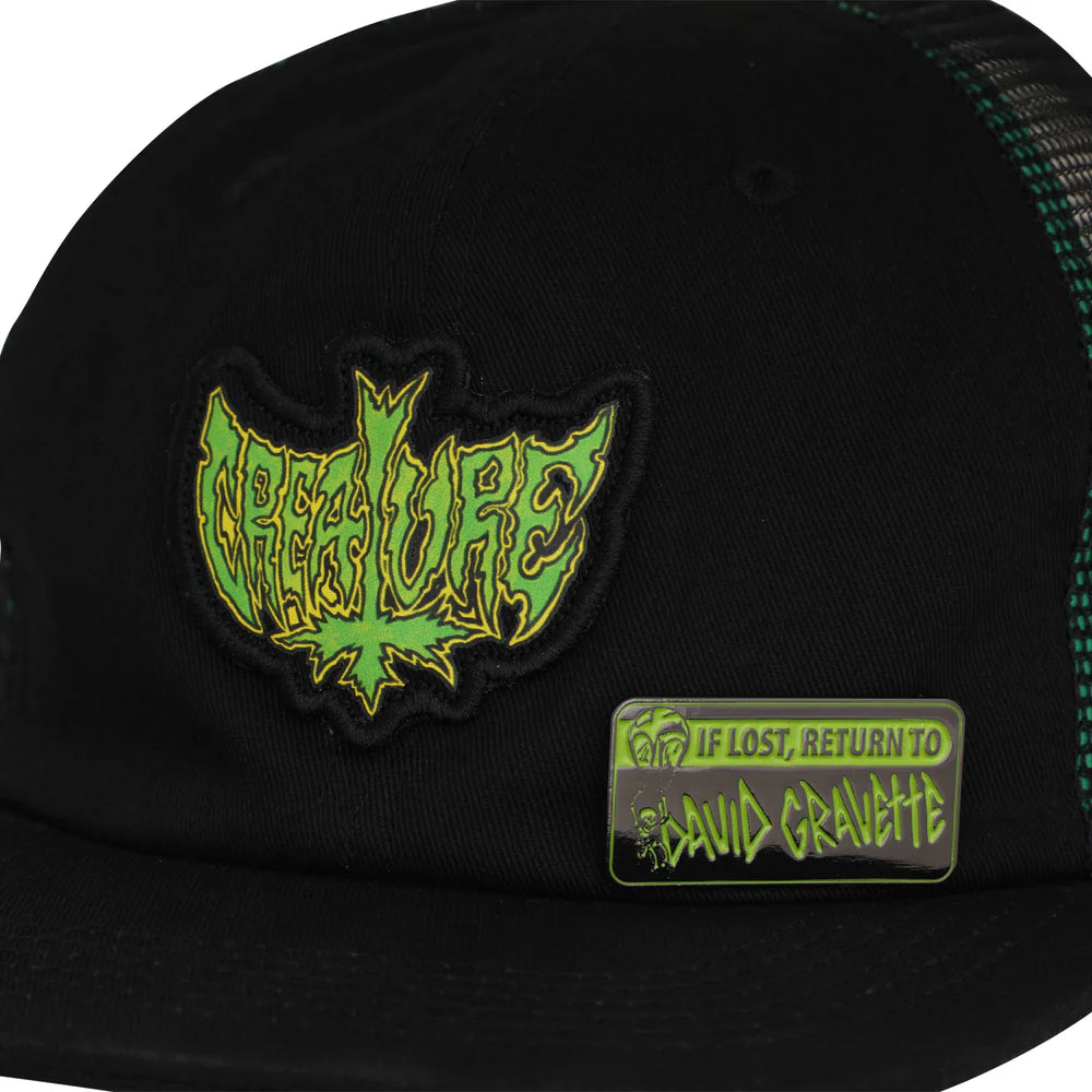 Creature Gravette Hippie Skull SnapBack Hat - Black