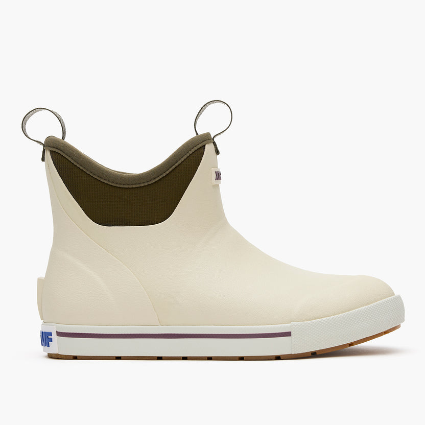 Xtratuf Women’s Camp Fleece Ankle Deck Boot- Bone White/ Dark Olive