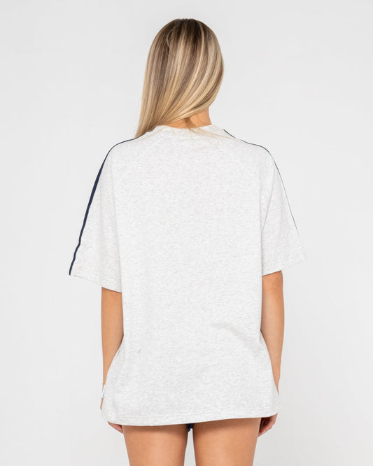 Rusty All Saint Collegiate OG Oversize Tee - Ecru Marle